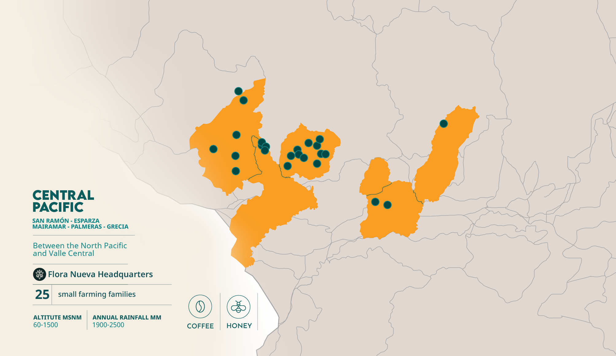 mapa pacífico central inglés