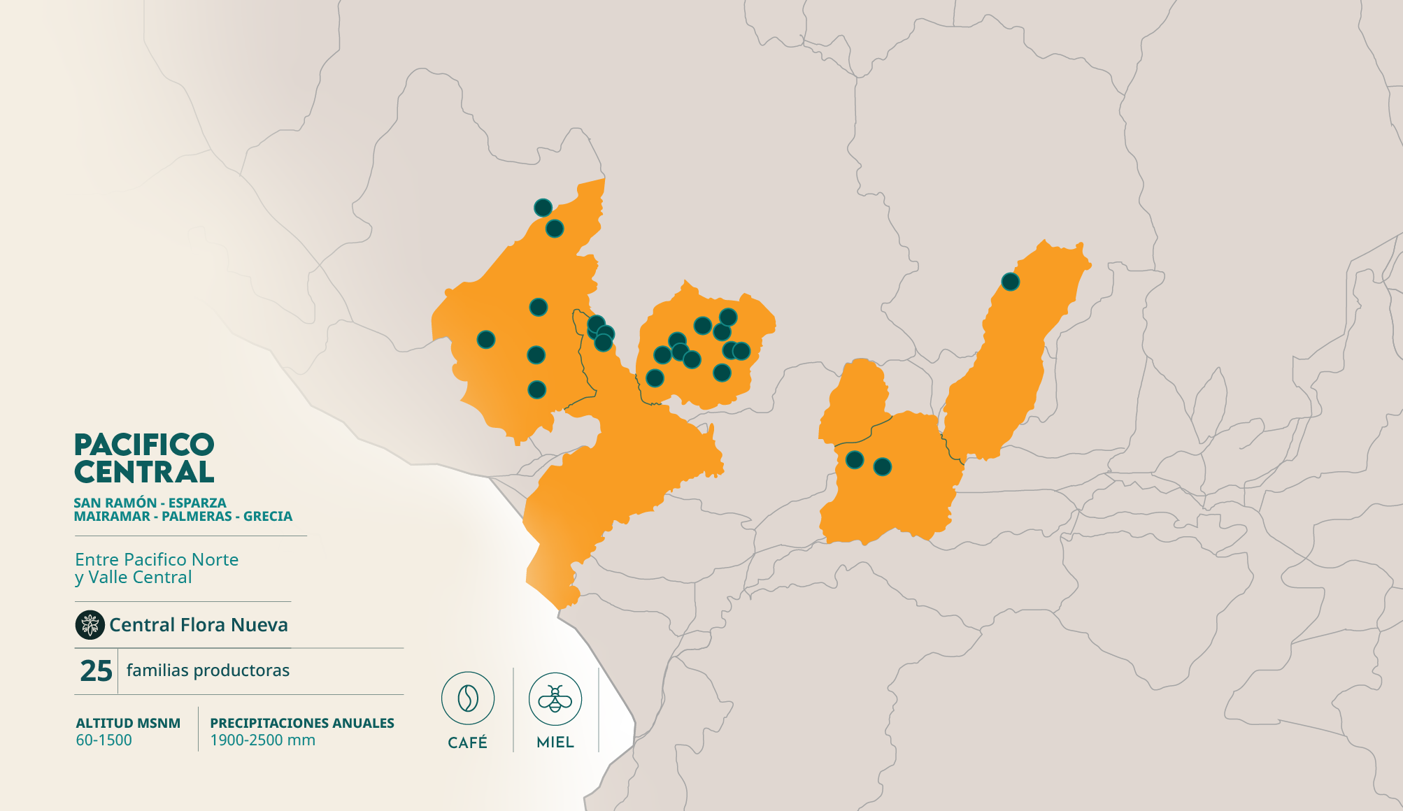 mapa pacífico central