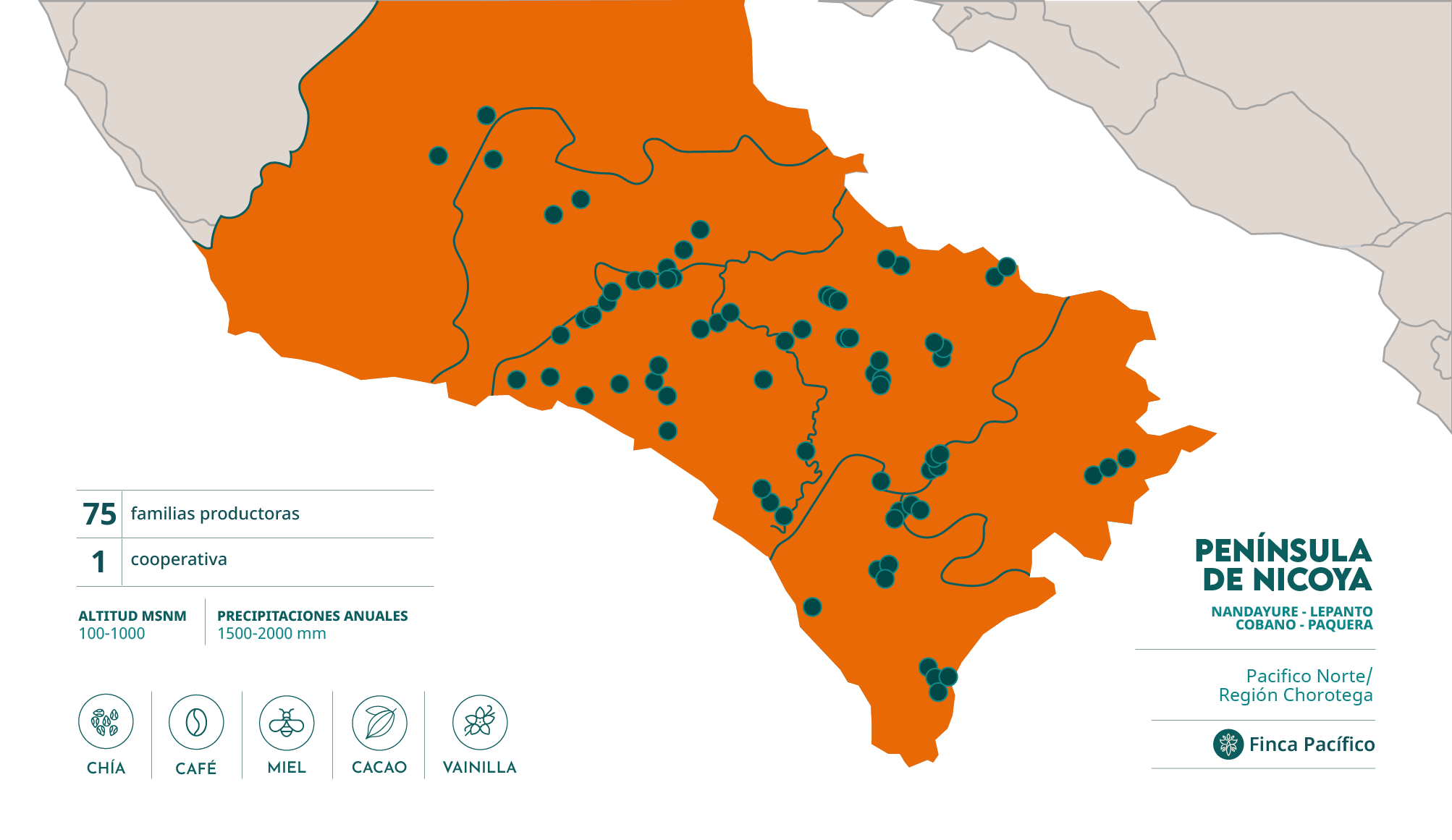 mapa peninsula de nicoya