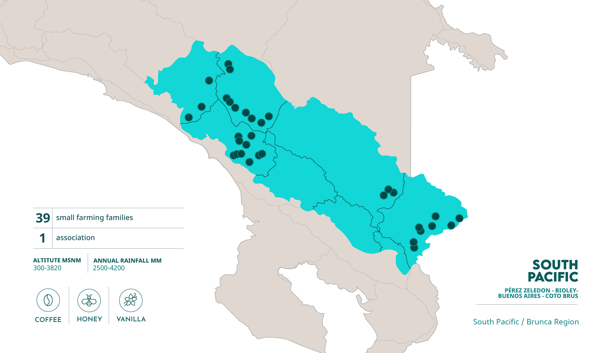 mapa pacífico sur inglés